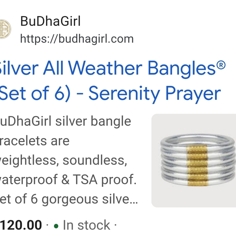 Budhagirl AWB Serenity Prayer bangles in SILVER size MEDIUM - Picture 4 of 4
